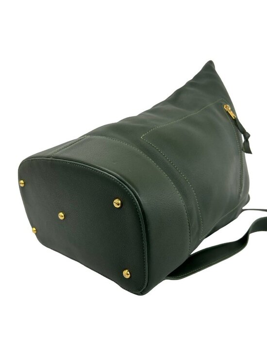 Loewe Anton Logo Leather Backpack Green main image 7